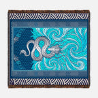 Elemental Crest Water 08 Woven Blanket Tapestry Throw 54" x 60"
