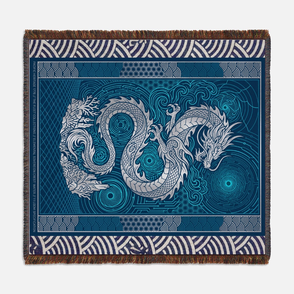 Elemental Crest Water 10 Woven Blanket Tapestry Throw 54" x 60"