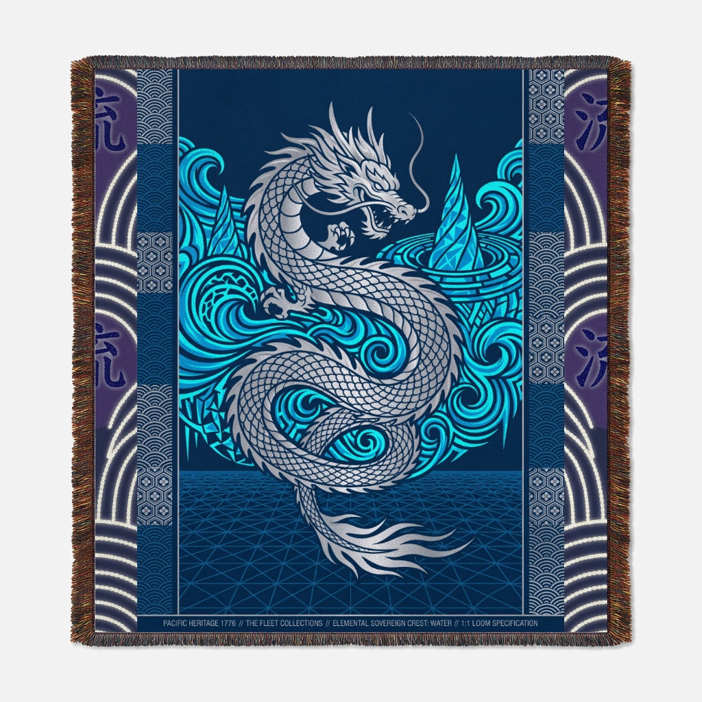 Elemental Crest Water 06 Woven Blanket Tapestry Throw 54" x 60"