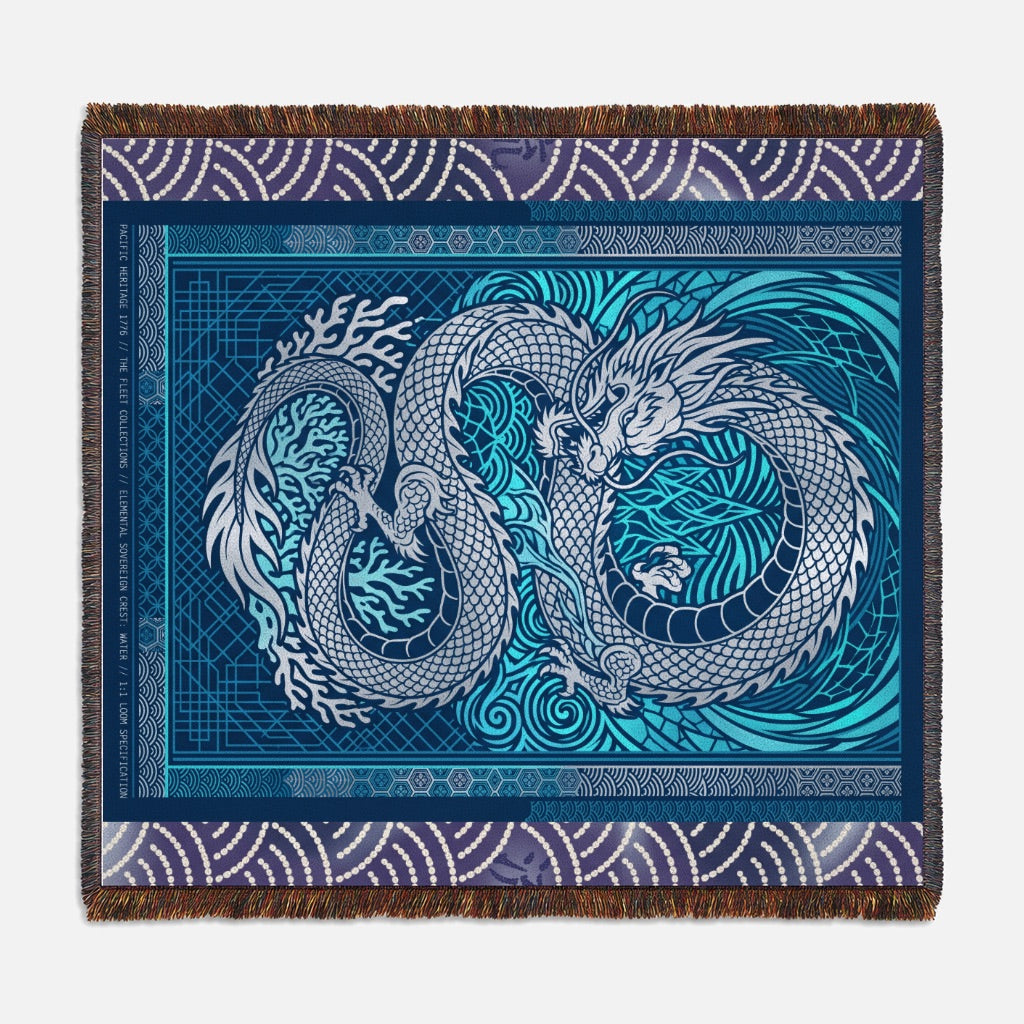 Elemental Crest Water 05 Woven Blanket Tapestry Throw 54" x 60"