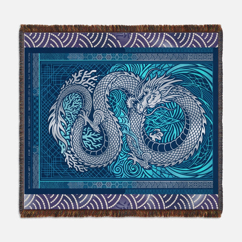 Elemental Crest Water 05 Woven Blanket Tapestry Throw 54" x 60"