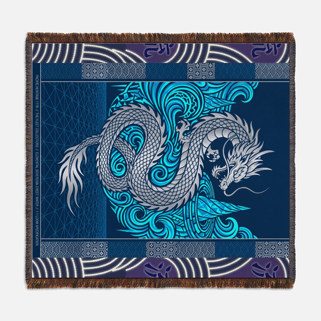 Elemental Crest Water 06 Woven Blanket Tapestry Throw 54" x 60"