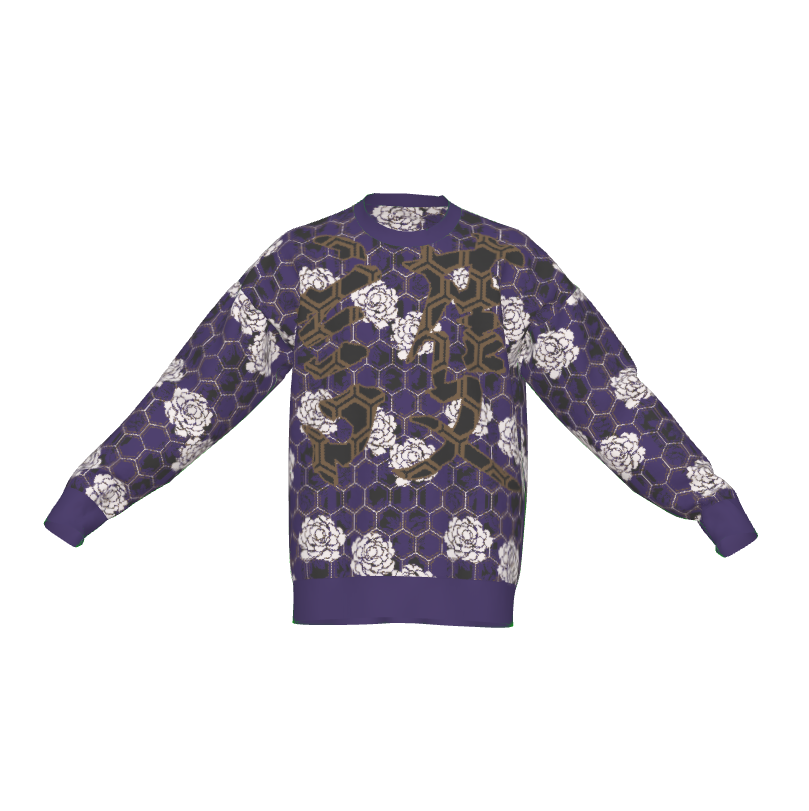 Seimei Hikari Unisex Ceremonial Smoke LE 40 Kikkou Kanji Mamoru Protect Relaxed Fit Sweater
