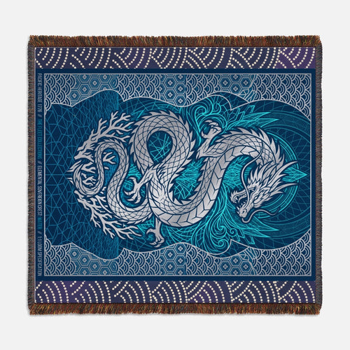 Elemental Crest Water 07 Woven Blanket Tapestry Throw 54" x 60"