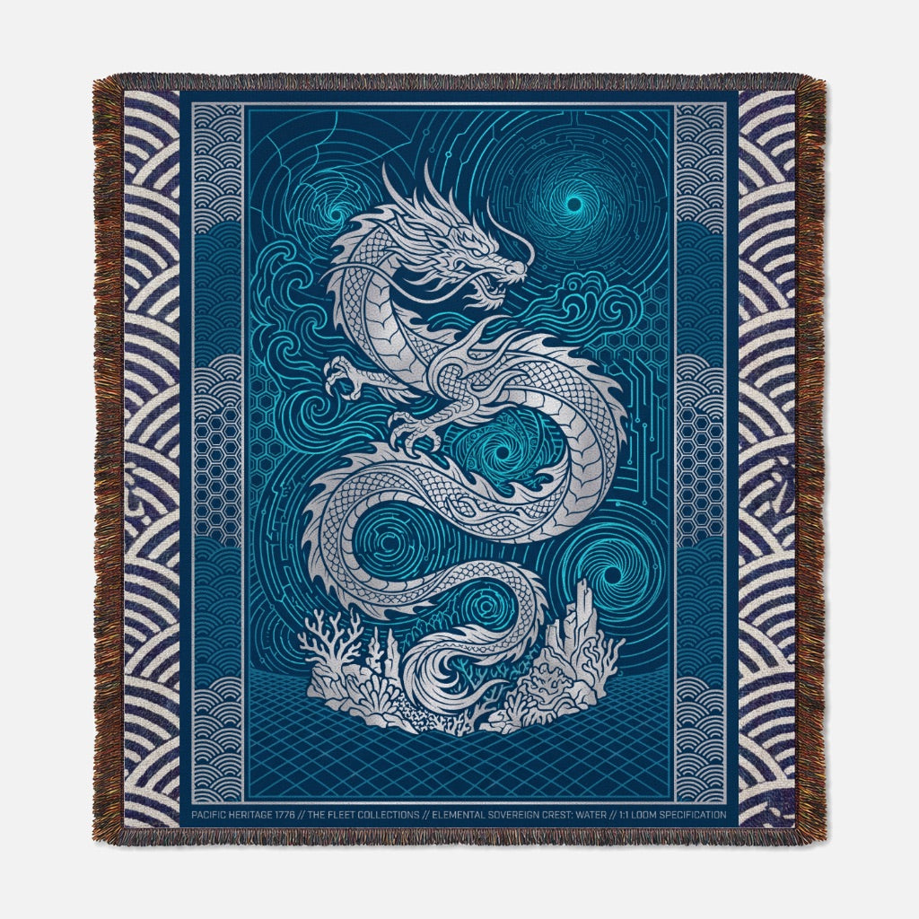 Elemental Crest Water 10 Woven Blanket Tapestry Throw 54" x 60"