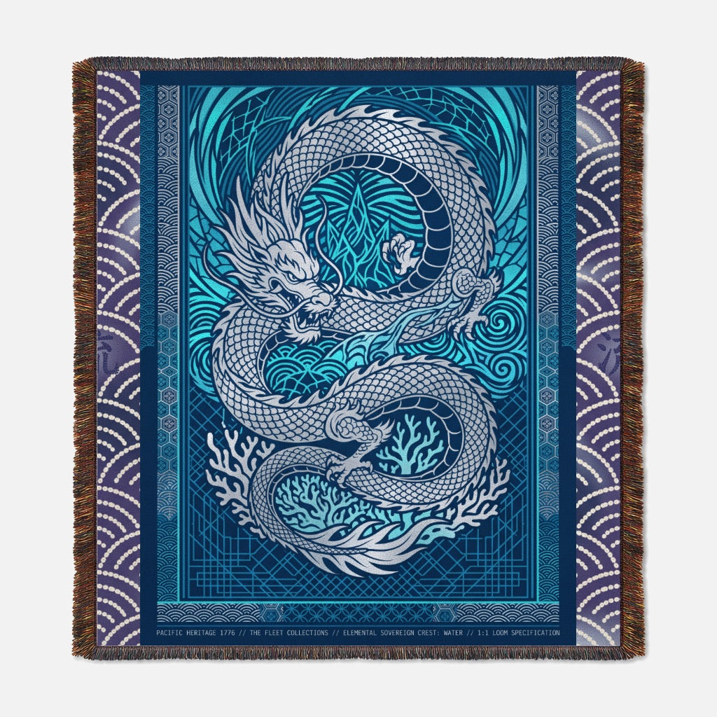 Elemental Crest Water 05 Woven Blanket Tapestry Throw 54" x 60"