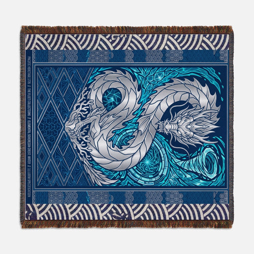 Elemental Crest Water 03 Woven Blanket Tapestry Throw 54" x 60"