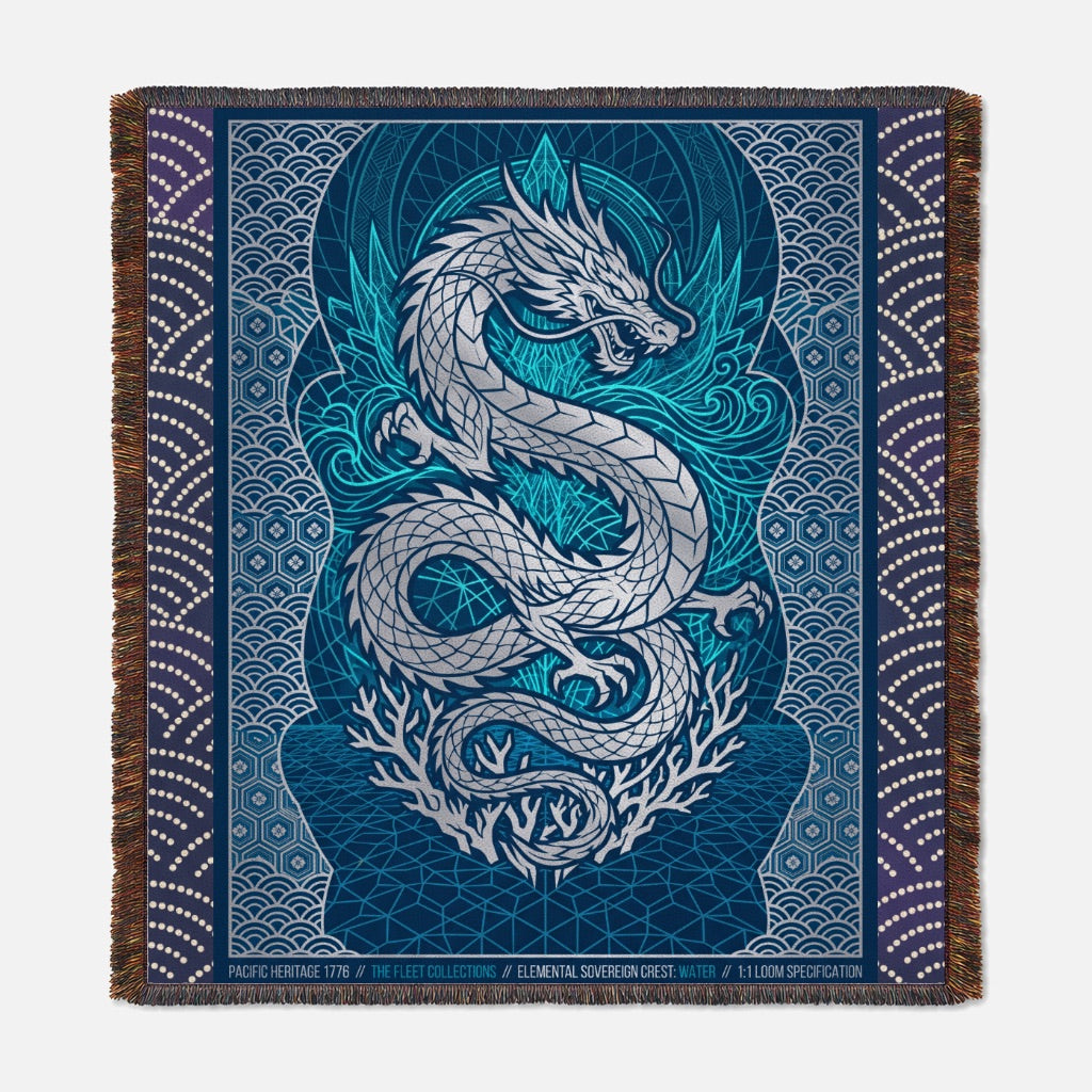Elemental Crest Water 07 Woven Blanket Tapestry Throw 54" x 60"