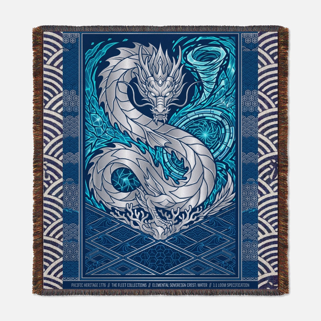 Elemental Crest Water 03 Woven Blanket Tapestry Throw 54" x 60"