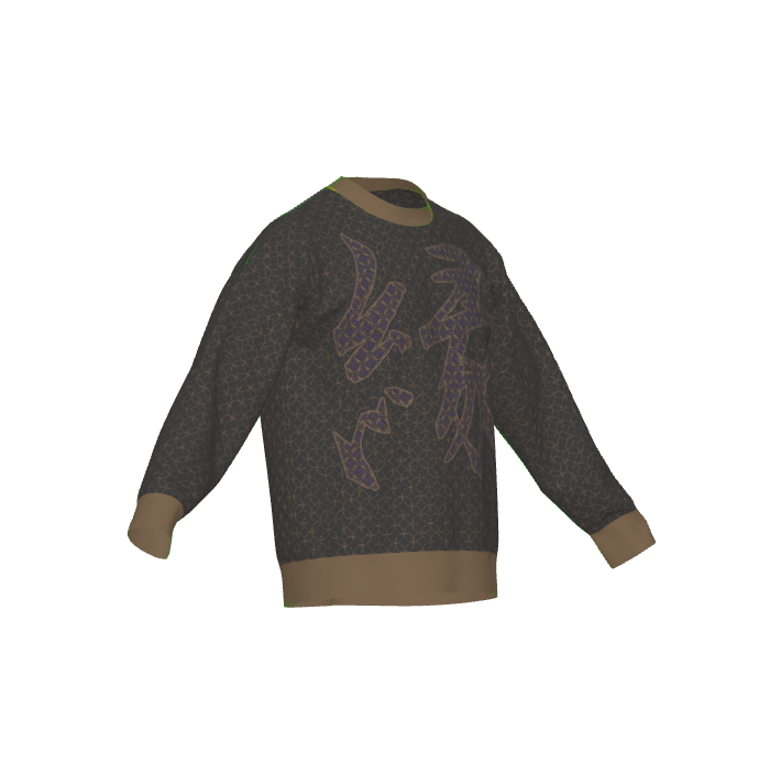 Seimei Hikari Unisex Ceremonial Smoke LE 34 Shippo Kanji En Connection Relaxed Fit Sweater