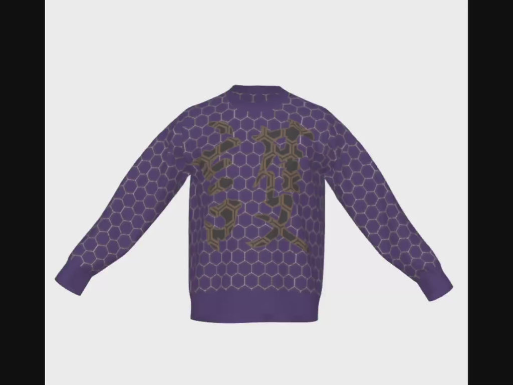 Seimei Hikari Unisex Ceremonial Smoke LE 42 Kikkou Kanji Mamoru Protect Relaxed Fit Sweater