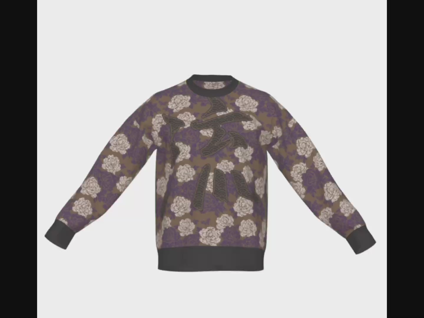 Seimei Hikari Unisex Ceremonial Smoke LE 35 Seigaiha Kanji Rye Flow Relaxed Fit Sweater